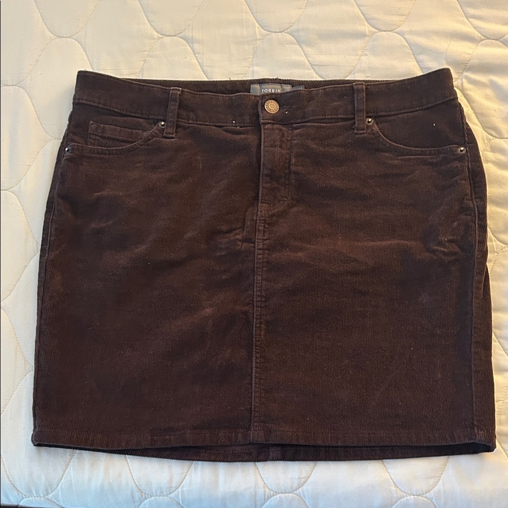 Torrid Brown Corduroy Skirt